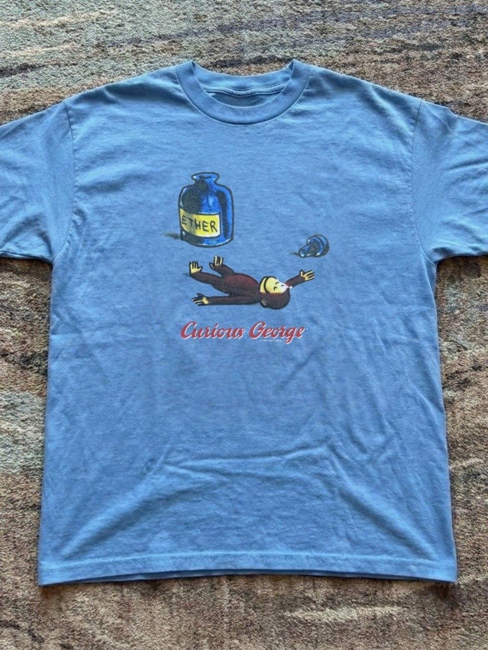 Gildan Light Blue Curious George Graphic Tee